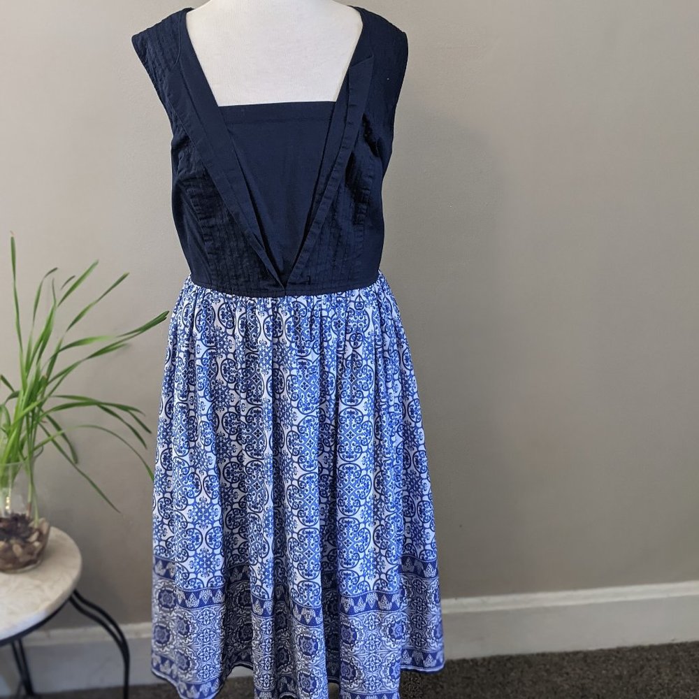 eShakti Mixed Media Tile Print Dress
